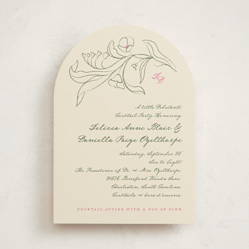 This is a razzsmash debutante party invitations with standard by Kamala Nahas called arched wildflowers printing on signature in standard