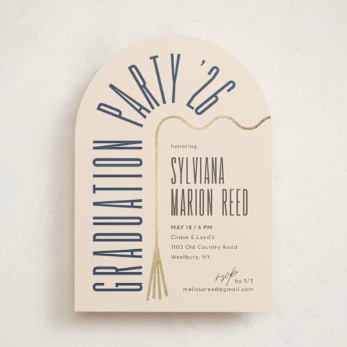 This is a elan graduation invitations with foil pressed by letterfix called deneb printing on signature in standard