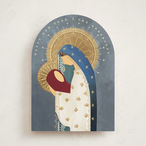 This is a celeste non photo holiday cards with standard by Grae called mother and child printing on signature in standard