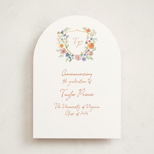 This is a hoos graduation announcements with standard by Cass Loh called wildflowers crest printing on signature in standard