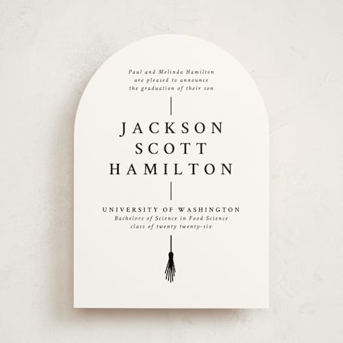 This is a onyx graduation announcements with standard by Amy Payne called tassel line printing on signature in standard