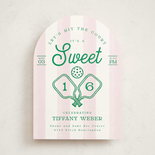 This is a petal sweet sixteen birthday party invitations with standard by Kiersten Garner called hit the court printing on signature in standard