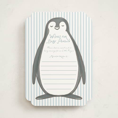 This is a sky baby shower game activity cards with standard by Lucrecia Caporale called arctic family printing on signature in standard