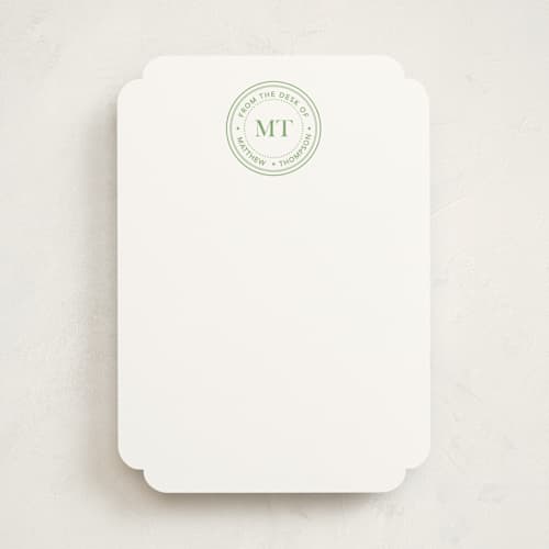 This is a grass personalized stationery thank you cards with standard by Amber Podratz called initials seal printing on signature in 5x7