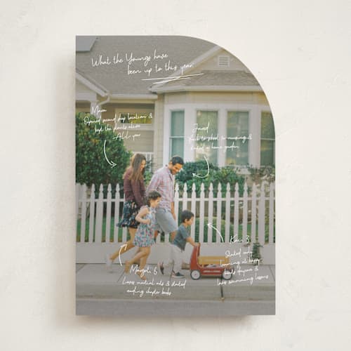 This is a snow new year photo cards with standard by Kennedi Shaw called update printing on recycled smooth signature in standard