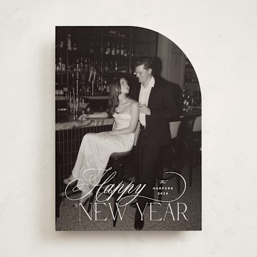 This is a snow holiday photo cards with standard by Design Lotus called holiday in type printing on recycled smooth signature in standard