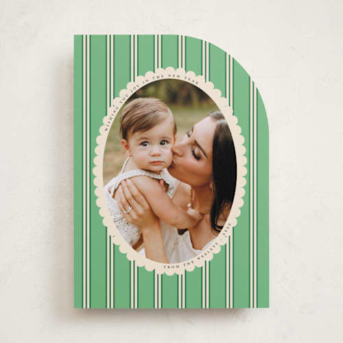 This is a mint holiday photo cards with standard by Morgan Kendall called historic frame printing on recycled smooth signature in standard