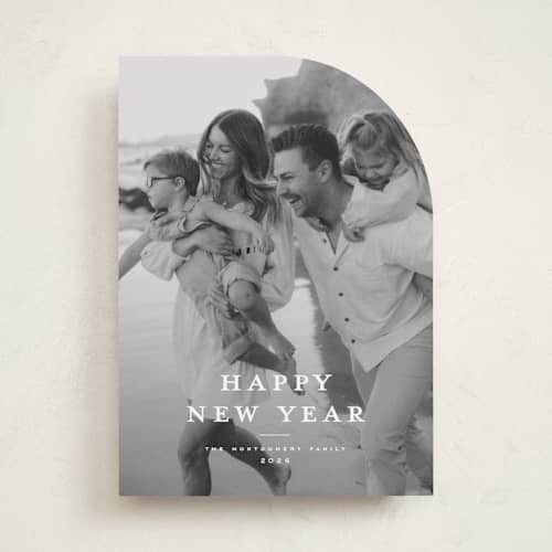 This is a snowflake holiday photo cards with standard by Wildfield Paper Co called wonderful christmas time printing on recycled smooth signature in standard