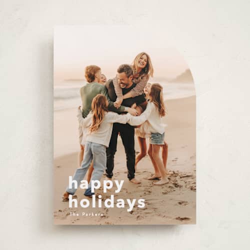 This is a cotton holiday photo cards with standard by Angela Thompson called holiday fun! printing on recycled smooth signature in standard
