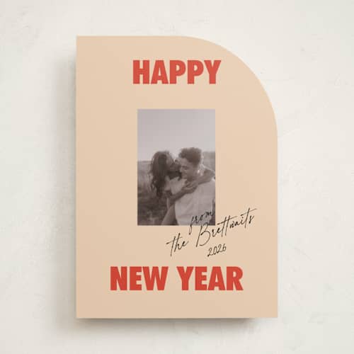 This is a candy apple holiday photo cards with standard by Studio Suku called the jolly type printing on recycled smooth signature in standard
