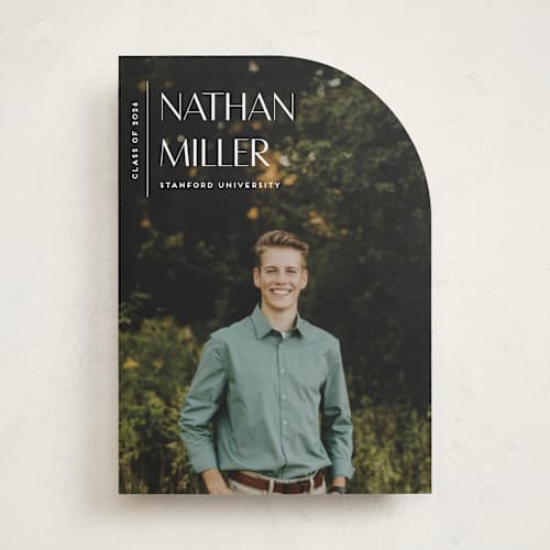 This is a chalk graduation announcements with standard by Anupama called editorial modern printing on recycled smooth signature in standard