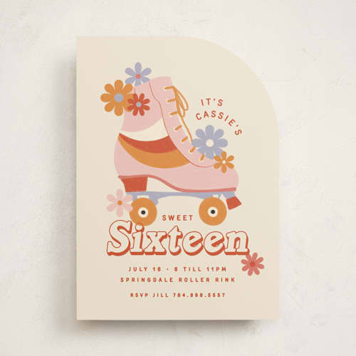 This is a blush sweet sixteen birthday party invitations with standard by Kiersten Garner called sweet rollin' printing on signature in standard