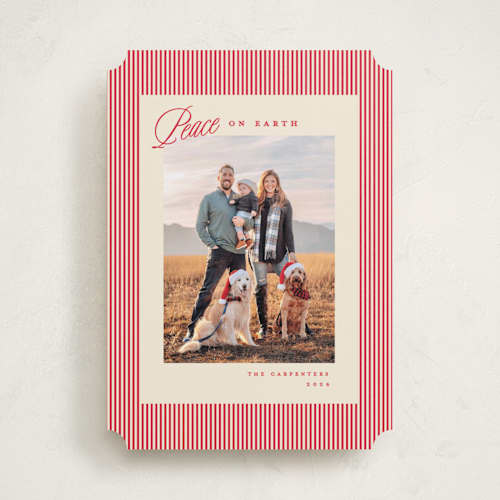 This is a stocking photo christmas cards with standard by Creo Study called heavenly peace printing on recycled smooth signature in standard