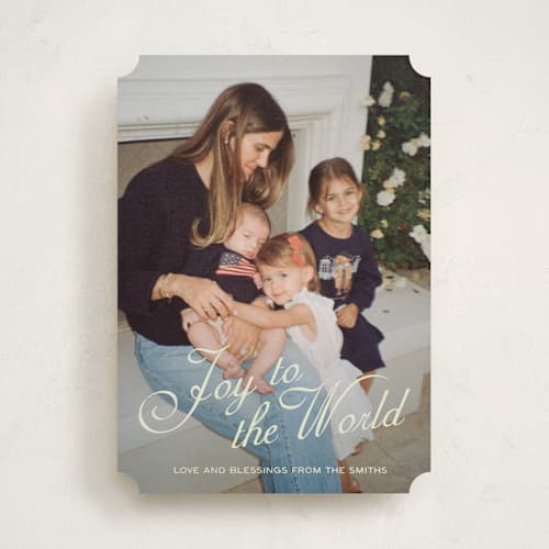 This is a antique photo christmas cards with standard by Ani Somi called lovely joy printing on recycled smooth signature in standard