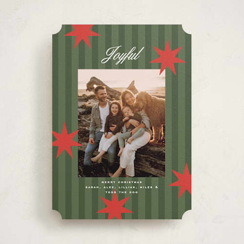 This is a spruce photo christmas cards with standard by Owl and Toad called constellation printing on recycled smooth signature in standard