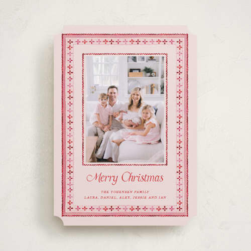 This is a peppermint photo christmas cards with standard by Pati Cascino called billa printing on recycled smooth signature in standard