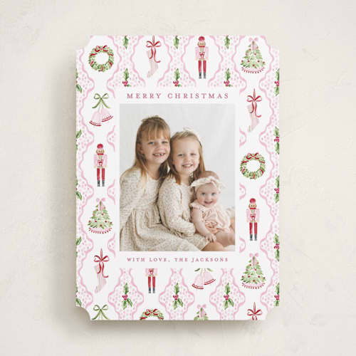 This is a powder photo christmas cards with standard by Sarah Knight called patterned icons printing on recycled smooth signature in standard