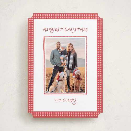 This is a peppermint photo christmas cards with standard by Olivia Williams called picnic printing on recycled smooth signature in standard