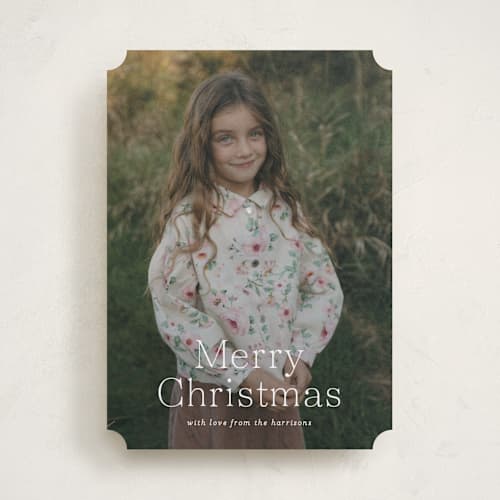 This is a snow photo christmas cards with standard by Amy Kross called pearson printing on recycled smooth signature in standard