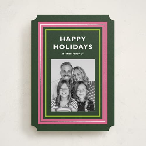 This is a lollipop foil pressed holiday cards with foil pressed by Ashlee Townsend called bold days printing on recycled smooth signature in standard