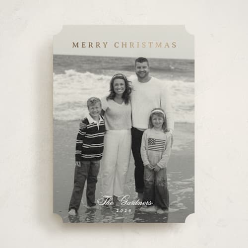 This is a cloud foil pressed holiday cards with foil pressed by Kaydi Bishop called melange printing on recycled smooth signature in standard