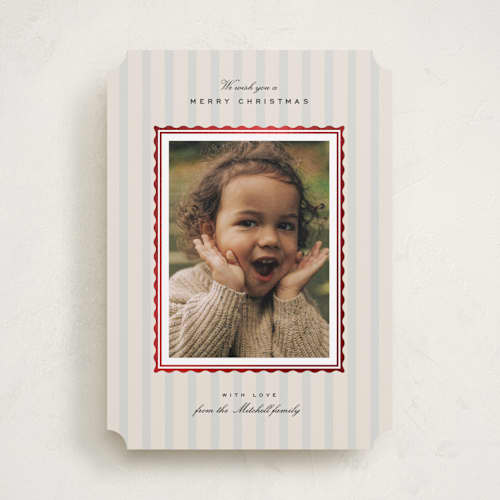 This is a coastal foil pressed holiday cards with foil pressed by Everett Paper Goods called margate printing on recycled smooth signature in standard
