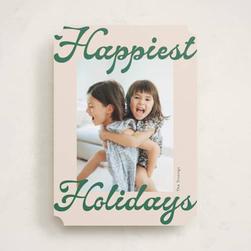 This is a lagoon holiday photo cards with standard by Phrosné Barwood called chappies printing on recycled smooth signature in standard