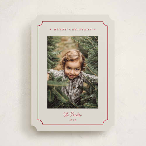 This is a berry holiday photo cards with standard by Stacey Meacham called simple cut out printing on recycled smooth signature in standard