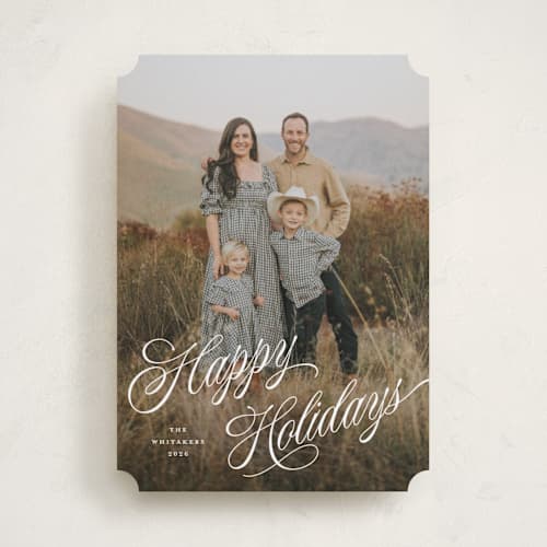This is a snow holiday photo cards with standard by Pixel and Hank called bubbly printing on recycled smooth signature in standard