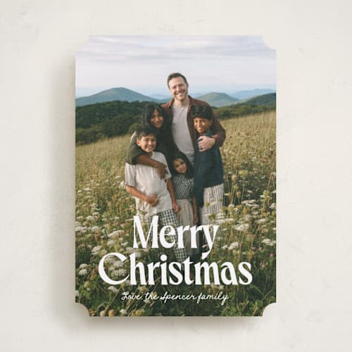 This is a frost holiday photo cards with standard by Yaling Hou Suzuki called the joy of us printing on recycled smooth signature in standard