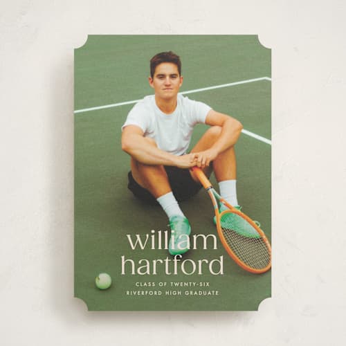 This is a silk graduation announcements with standard by Ellen Schlegelmilch called hartford printing on recycled smooth signature in standard