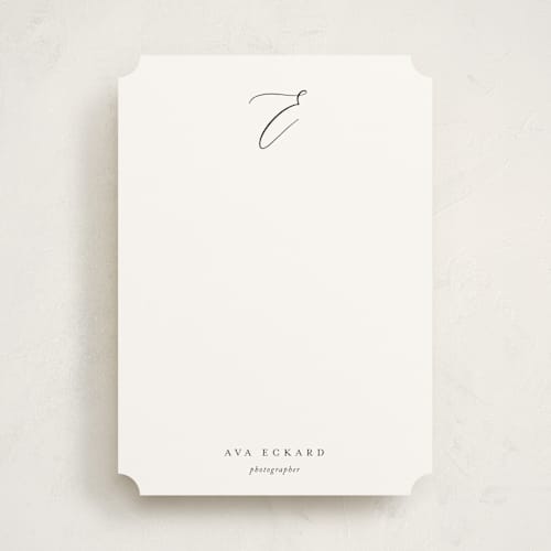 This is a onyx personalized stationery thank you cards with standard by Jennifer Postorino called initial printing on signature in 5x7
