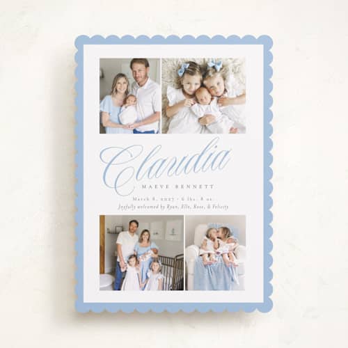 This is a powder birth announcements with standard by Cindy Reynolds called bundle of sweetness printing on recycled smooth signature in standard