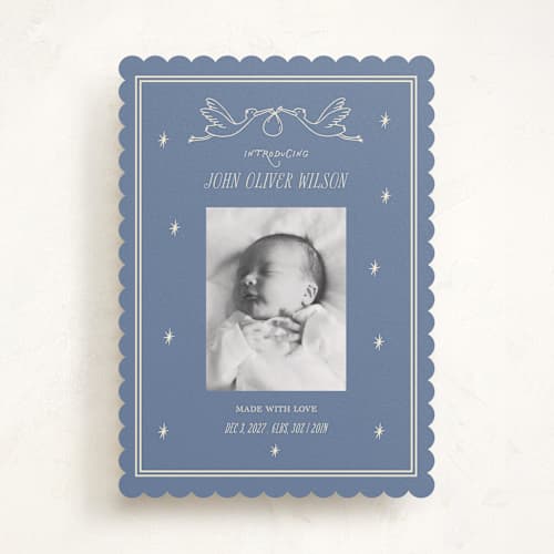 This is a neptune birth announcements with standard by Rina Ozum called our little miracle printing on recycled smooth signature in standard
