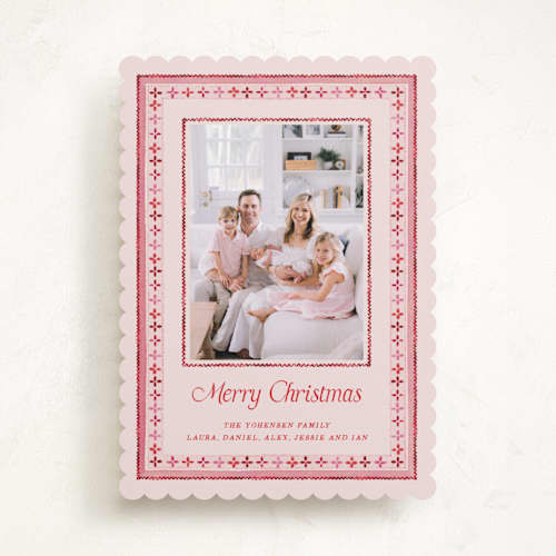 This is a peppermint photo christmas cards with standard by Pati Cascino called billa printing on recycled smooth signature in standard