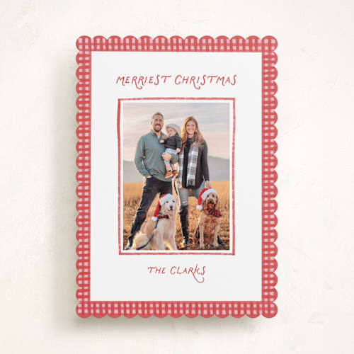 This is a peppermint photo christmas cards with standard by Olivia Williams called picnic printing on recycled smooth signature in standard