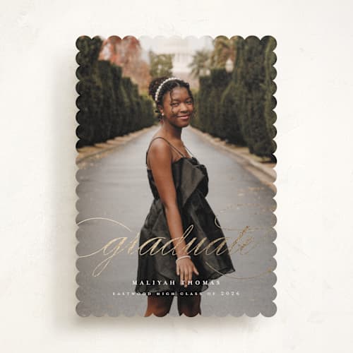 This is a classic graduation announcements with foil pressed by letterfix called sol printing on recycled smooth signature in standard