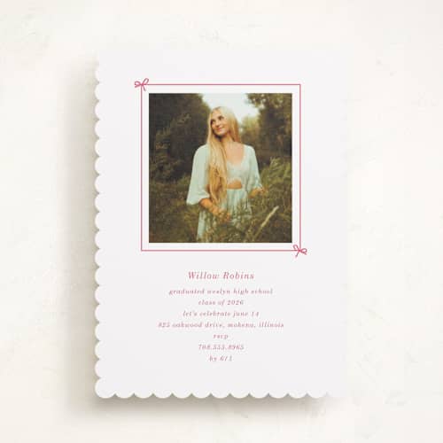 This is a peony graduation invitations with standard by Baumbirdy called photobook printing on recycled smooth signature in standard