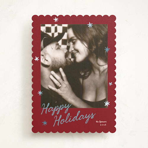 This is a mulled wine foil pressed holiday cards with foil pressed by Creo Study called luminous printing on recycled smooth signature in standard