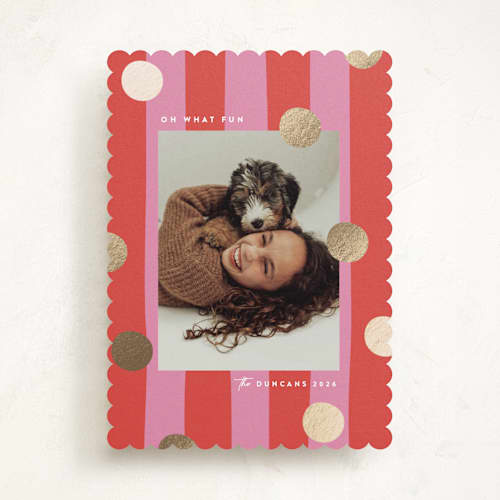 This is a winter berry foil pressed holiday cards with foil pressed by Maria Alou called bold gift printing on recycled smooth signature in standard