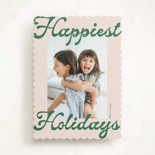 This is a lagoon holiday photo cards with standard by Phrosné Barwood called chappies printing on recycled smooth signature in standard