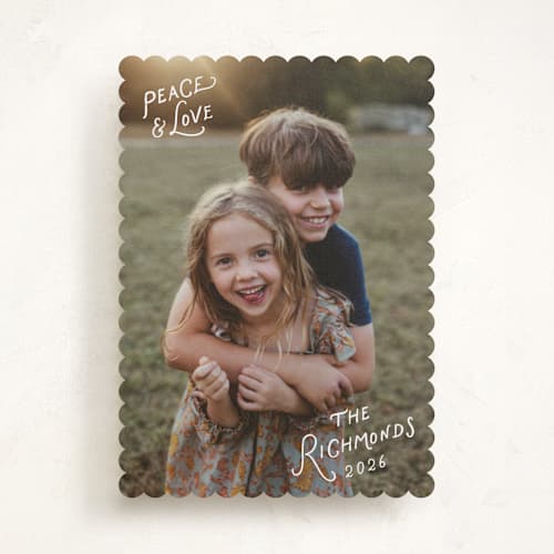 This is a frost holiday photo cards with standard by Hooray Creative called whimsical type printing on recycled smooth signature in standard