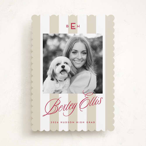 This is a parchment graduation announcements with standard by Susan Zinader called bexley printing on recycled smooth signature in standard