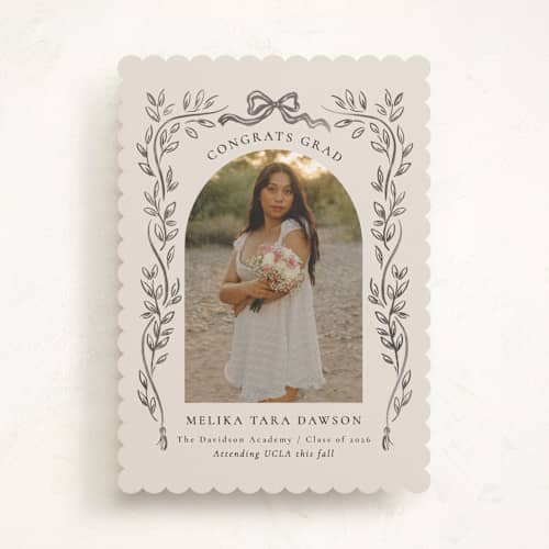 This is a ink graduation announcements with standard by Petra Kern called chic printing on recycled smooth signature in standard