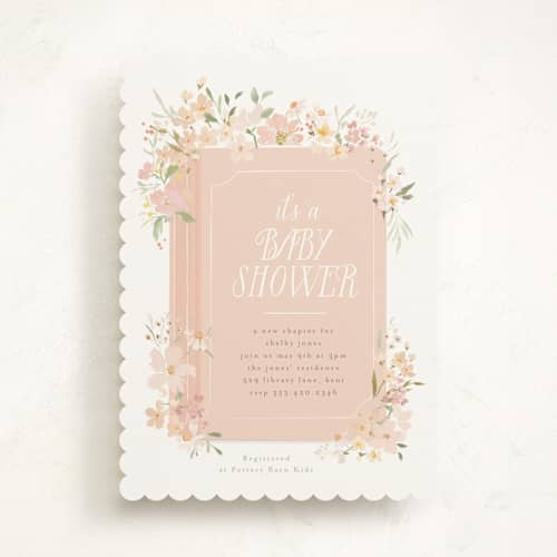 This is a carnation baby shower invitations with standard by Itsy Belle Studio called storybook printing on signature in standard