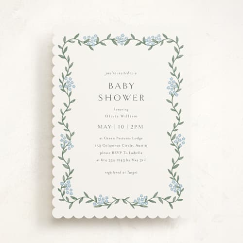 This is a sky baby shower invitations with standard by Christy Hy Lee called simple garland printing on signature in standard