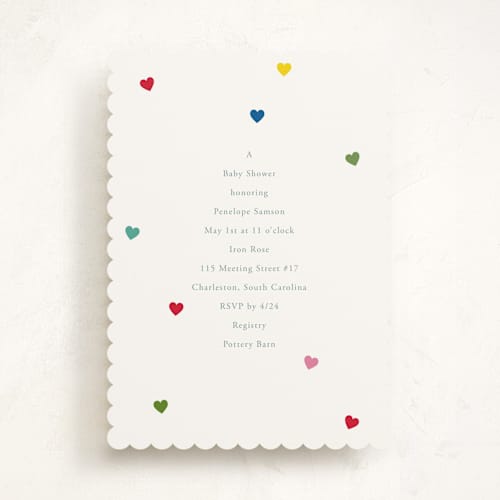 This is a candy baby shower invitations with standard by Baumbirdy called heartfelt printing on signature in standard
