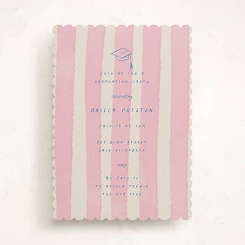 This is a cherry blossom graduation invitations with standard by Jessica Yeo called daydreams and doodles printing on signature in standard