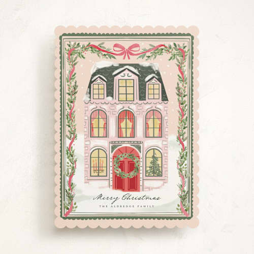 This is a candy non photo holiday cards with standard by Petra Kern called la baita printing on signature in standard