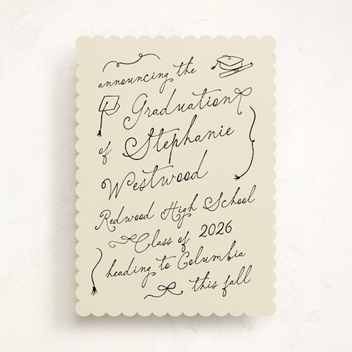 This is a bamboo graduation announcements with standard by Creo Study called take a bow printing on signature in standard